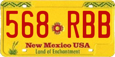 NM license plate 568RBB