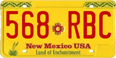 NM license plate 568RBC