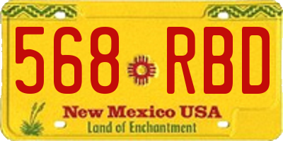 NM license plate 568RBD