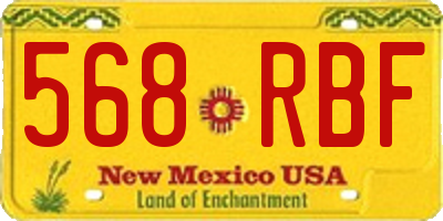 NM license plate 568RBF