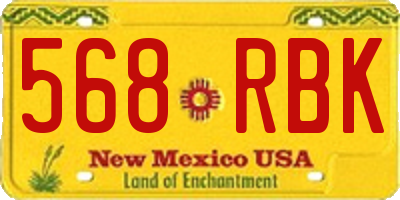 NM license plate 568RBK