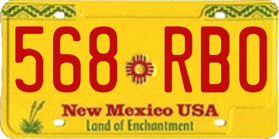 NM license plate 568RBO