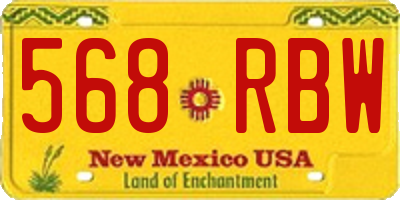 NM license plate 568RBW