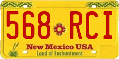 NM license plate 568RCI