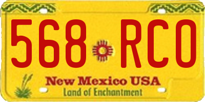 NM license plate 568RCO