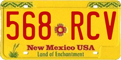 NM license plate 568RCV