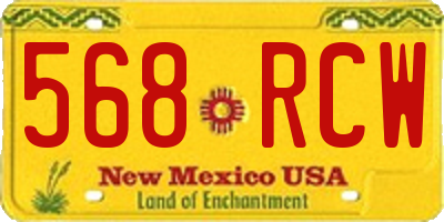 NM license plate 568RCW