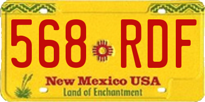NM license plate 568RDF