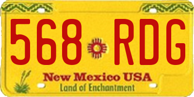 NM license plate 568RDG