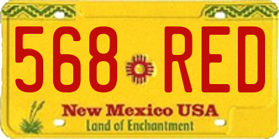 NM license plate 568RED