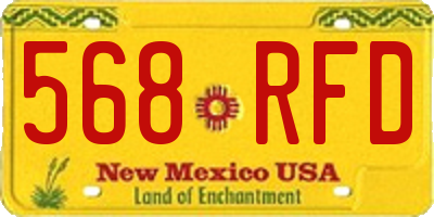 NM license plate 568RFD
