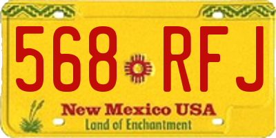 NM license plate 568RFJ