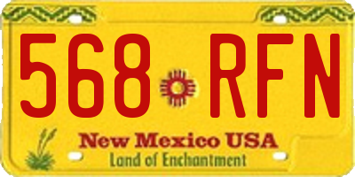 NM license plate 568RFN