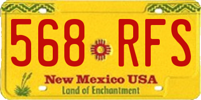 NM license plate 568RFS
