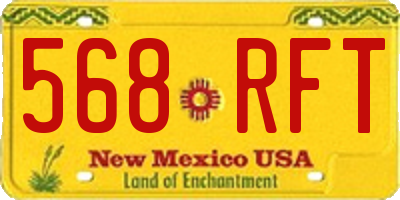 NM license plate 568RFT