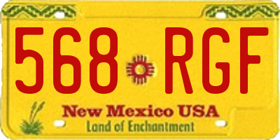 NM license plate 568RGF