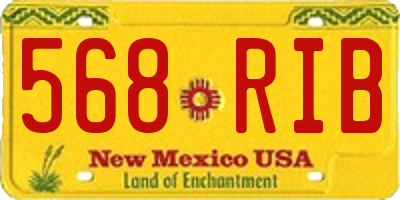 NM license plate 568RIB