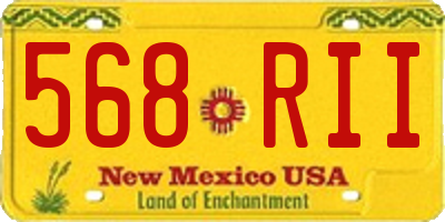 NM license plate 568RII