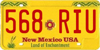 NM license plate 568RIU