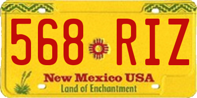 NM license plate 568RIZ