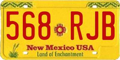 NM license plate 568RJB