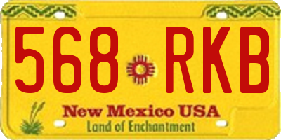 NM license plate 568RKB