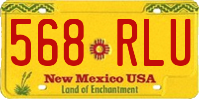 NM license plate 568RLU