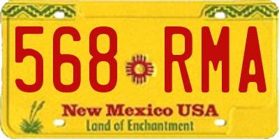 NM license plate 568RMA