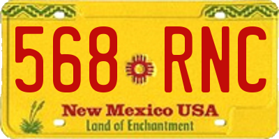 NM license plate 568RNC