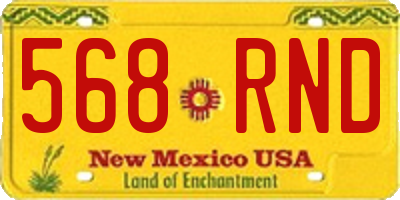 NM license plate 568RND