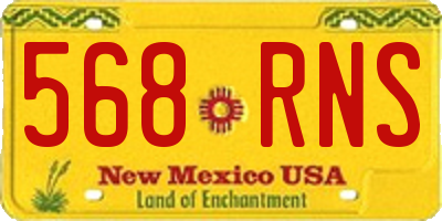 NM license plate 568RNS