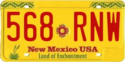 NM license plate 568RNW