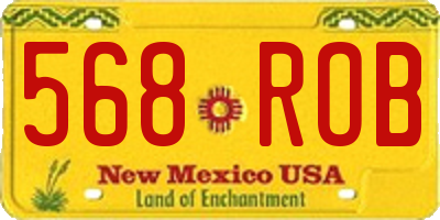 NM license plate 568ROB