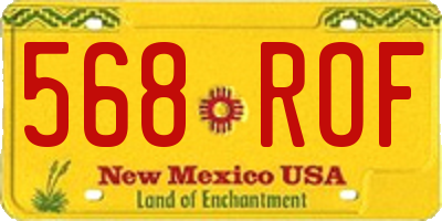 NM license plate 568ROF