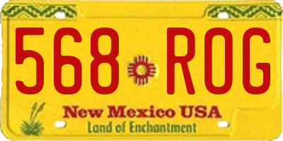 NM license plate 568ROG