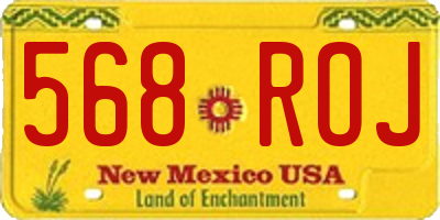 NM license plate 568ROJ