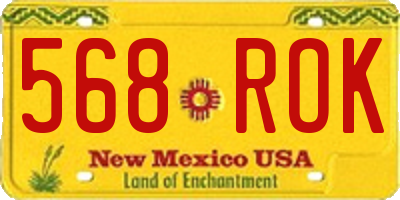 NM license plate 568ROK