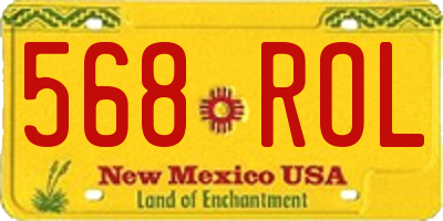 NM license plate 568ROL