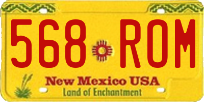 NM license plate 568ROM