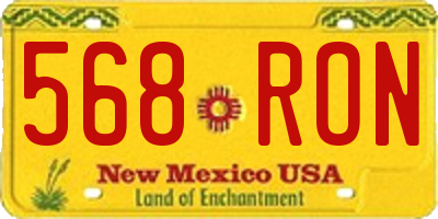 NM license plate 568RON