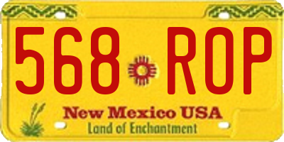 NM license plate 568ROP
