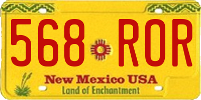 NM license plate 568ROR