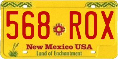 NM license plate 568ROX