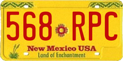 NM license plate 568RPC