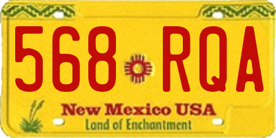 NM license plate 568RQA