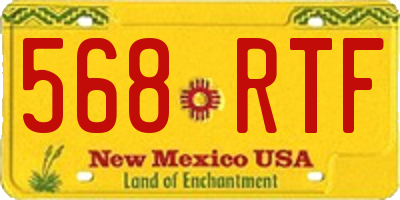 NM license plate 568RTF