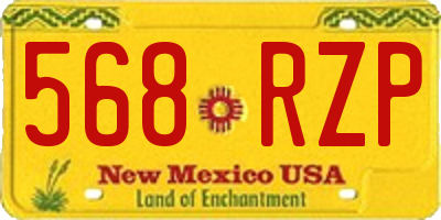 NM license plate 568RZP