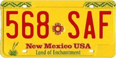 NM license plate 568SAF