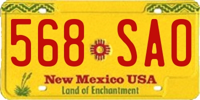 NM license plate 568SAO