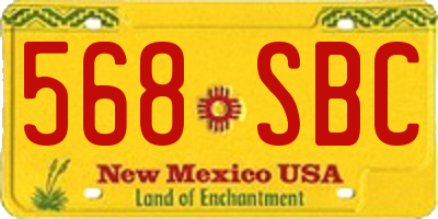 NM license plate 568SBC